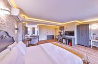 Demeter-Zimmer mit Blick auf den Fluss, Balkon, Türkischem Bad, Sauna, Hydromassage-Whirlpool und Kamin