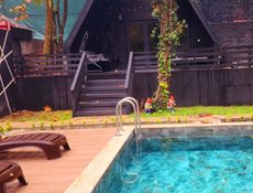 06 Isıtmalı Havuzlu Jakuzili Sauna Dere Kenarı Bungalov
